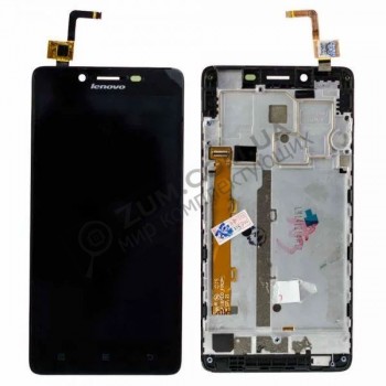 Дисплейный модуль Lenovo A6000, K3 (K30-T) black (черный) с рамкой (тачскрин + матрица)